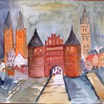 Lübeck, Holstentor, Aquarell (2019) Geschenkf f. meine Tochter