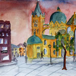 Aachen, Dom, Aquarell (2017)