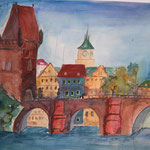 Prag, Karlsbrücke III, Aquarell (2015)