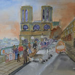 Paris, Notre Dame, Aquarell (2019)