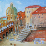 Rom, Forum Augustus, Aquarell (2020)