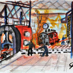 Hüttenarbeiter, Aquarell (2016)