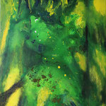 Impression in Grün und Gelb, Acryl (2020)