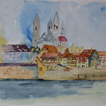 Bamberg, Am Sand, Aquarell (2023)