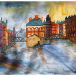 Hamburg, Speicherstadt, Aquarell (2018)