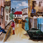 Havanna, Street scene III, Aquarell (2019)