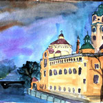 München, Müllersches Volksbad, Aquarell (2021)