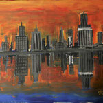 New York, Manhattan Skyline, Mischtechnik (2016)