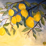 Zweig mit Zitronen, Aquarell (2025)