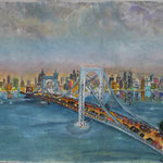 New York, Manhattan Bridge, Aquarell (2023)