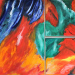 Dynamik, Acryl und wasservermalbare Ölfarben auf Leinwand (2017)
