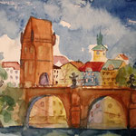 Prag, Karlsbrücke II, Aquarell (2014)