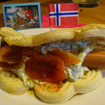 Pølse i vaffel