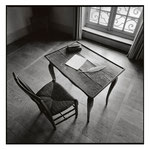 Vue de la table de travail de Jean-Jacques Rousseau au Mont Louis - Montmorency © Jérôme Le Tellier