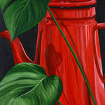 赤いポット：Red Pot　　2021　　oil on canvas　　194.0 x 130.3 cm