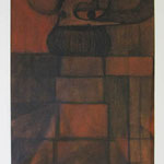 輪抜き達磨　　charcoal, conte, oil stain on paper　29.7 × 21.0 cm