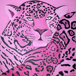 Pink Leo, 50 x 50 cm, Acryl auf Leinwand