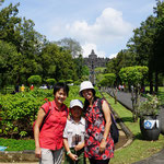 Mery with our old school friend Juita and her daughter, Borobudur