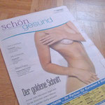"SchönGesund" 14-tägige Gesundheitsbeilage der Berliner Zeitung | Titelseite |  Auftraggeber: mds Creative GmbH | Ausgabenbezogene gestalterische Mitarbeit