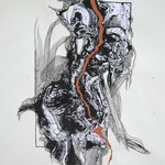 38 x 2 cm, Collage und Zeichnung, 2012