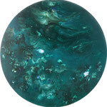 Planet VII, 2023, mixed media on wood and resin, diam. 86 cm