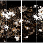In praise of shadows, 2021, mixed media on wood, 240 x 180 cm