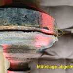 Das Mittellager an der Gebrauchtwelle