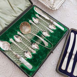 Antikes Versilbertes Besteck Set