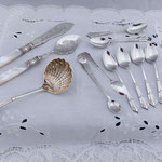 Antikes Versilbertes Besteck Set