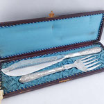 Antikes Versilbertes Fischvorlegebesteck um 1880