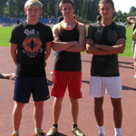 1500m -(od lewej) Wojtek Drewniak, Rysiek Małutowski, Maciek Babicki