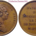 Médaille célébrant la naissance d'un petit Prince à Versailles