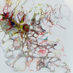 Ohne Titel, Acryl, Resin, Pouring auf MDF-Platte, 25 x 25 x 3 cm