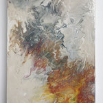 "Glücksgefühle" -  Acryl, Pouring auf MDF-Platte, 30 x 18 x 3 cm