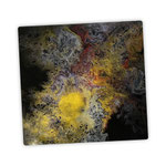 Ohne Titel, Acryl, Resin, Pouring auf Holz, 25 x 25 x 4 cm