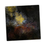 Ohne Titel, Acryl, Resin, Pouring auf Holz, 25 x 25 x 4 cm