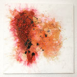 "Love" -  Acryl, Marmormehl, Beize, Tusche, 50 x 50 x 2 cm