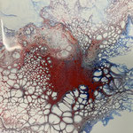 Ohne Titel, Acryl, Resin, Pouring auf MDF-Platte, 10 x 10 x 3 cm