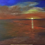 Sonnenuntergang, Acryl, 100 x 140 x 4 cm