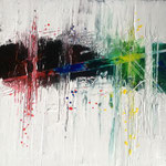 "Gedanken 2" -  Acryl, Tusche, Strukturmasse, 40 x 40 x 2 cm
