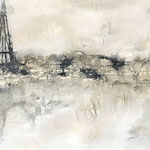 "Stadt der Liebe" -  Acryl, Strukturmasse, Beize, 80 x 140 x 4 cm