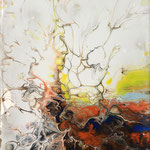 Ohne Titel, Acryl, Resin, Pouring auf Keilrahmen, 30 x 20 x 2 cm