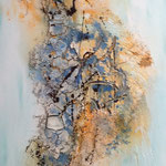 "Sonnige Gedanken" -  Acryl, Pigmente, Strukturmasse, 100 x 50 x 2 cm