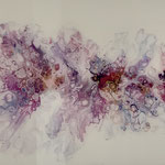 "Pracht" -  Acryl, Resin, Pouring auf Holz, 135 x 45 x 4 cm