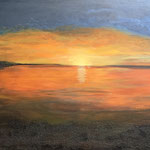 Sonnenuntergang in Frankreich, Acryl, 70 x 140 x 4 cm