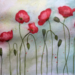 Mohnblumen, Aquarell auf Papier, 24 x 32 cm