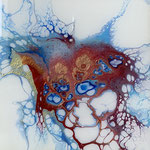 Ohne Titel, Acryl, Resin, Pouring auf MDF-Platte, 15 x 15 x 3 cm