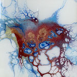 Ohne Titel, Acryl, Resin, Pouring auf MDF-Platte, 15 x 15 x 3 cm