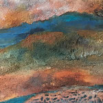 Am Niel entlang, Acryl, Strukturmasse, 40 x 110 x 2 cm