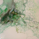 Ohne Titel, Acryl, Resin, Pouring auf MDF-Platte, 15 x 15 x 3 cm